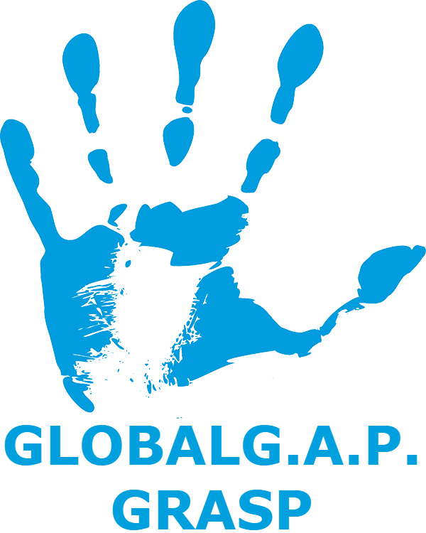 Blue logo of GlobalG.A.P. GRASP